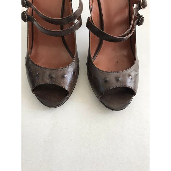 Max Studio Xpand Leather Peep Toe Heels - Picture 6 of 12